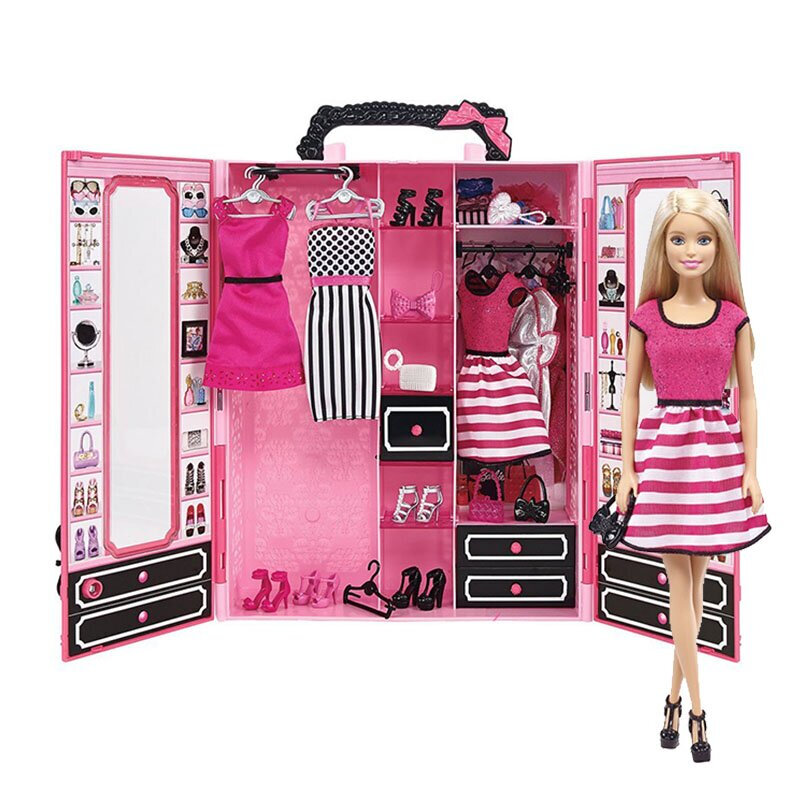 Barbie Doll Set Toy Gift Box Dressing Closet Dream House Girl Barbie Doll Set Toy Gift Box Dressing Closet Dream House Girl Play Authentic Wardrobe New Dky31