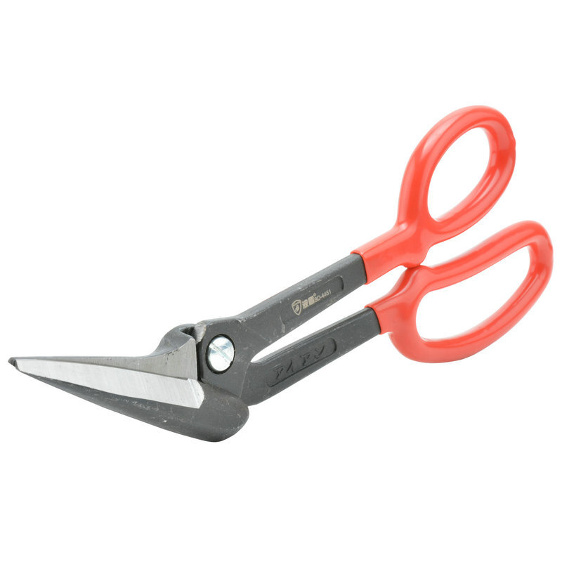 Bodun 10-inch stainless steel sheet scissors, industrial-grade metal scissors, flat-head aviation scissors, diamond mesh scissors, carpet scissors BD-4451