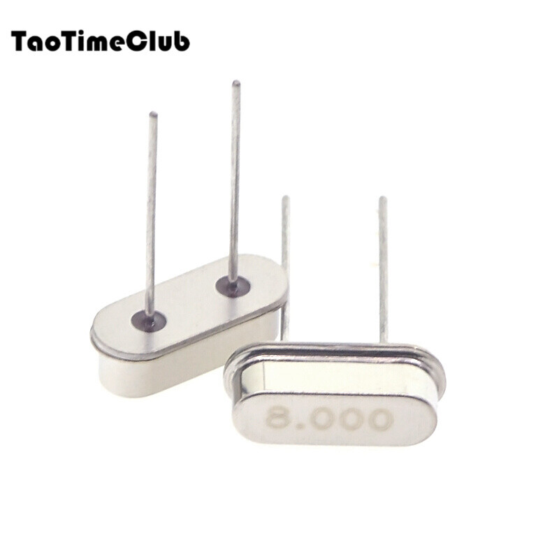 TaoTimeClub quartz crystal oscillator plug-in two-pin HC-49S passive clock crystal 3.579545MHz-40MHz 8MHz plug-in two-pin (5 pieces)