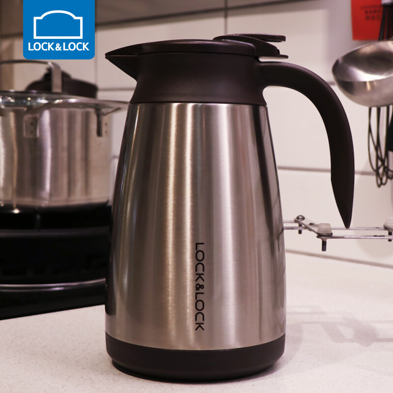 Lock Insulation Pot Household Thermos Stainless Steel Lock Insulation Pot Household Thermos Stainless Steel Coffee Silver 1 5l