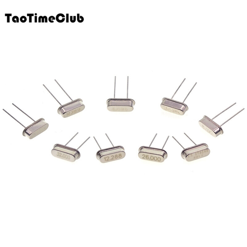 TaoTimeClub quartz crystal oscillator plug-in two-pin HC-49S passive clock crystal 3.579545MHz-40MHz 26MHz plug-in two-pin (5 pieces)