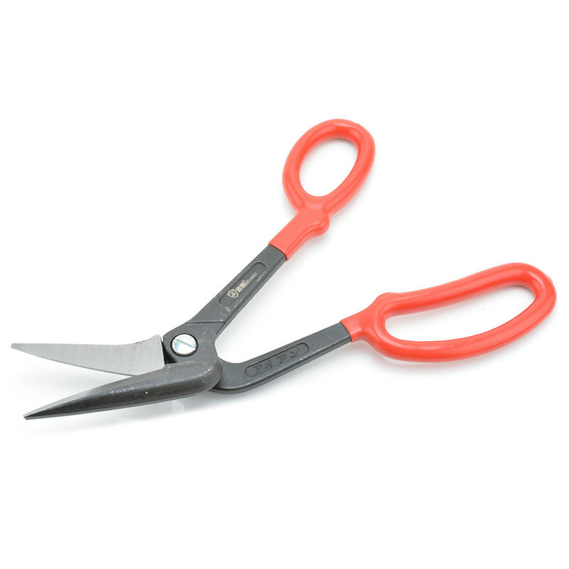 Bodun 10-inch stainless steel sheet scissors, industrial-grade metal scissors, flat-head aviation scissors, diamond mesh scissors, carpet scissors BD-4451