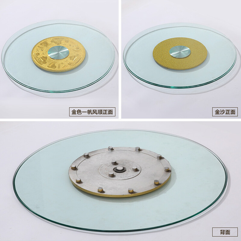 Huaying Furniture Turntable Crystal Tempered Glass Desktop Huaying Furniture Turntable Crystal Tempered Glass Desktop Round Table Dining Hotel