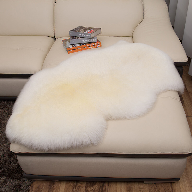 Munuo Australian wool carpet bedroom whole sheepskin wool bay window blanket fur integrated carpet sheepskin cushion natural white Australia 1p70*110cm