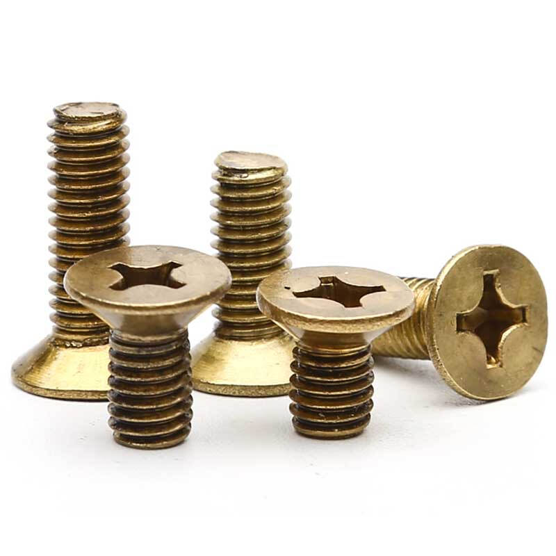 Jinggong (JINGGONG) Jinggong brass cross countersunk head screws copper screws copper cross flat head screws brass screws KM M6*25 10 pieces