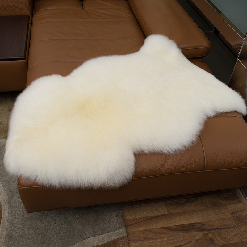 Munuo Australian wool carpet bedroom whole sheepskin wool bay window blanket fur integrated carpet sheepskin cushion natural white Australia 1p70*110cm