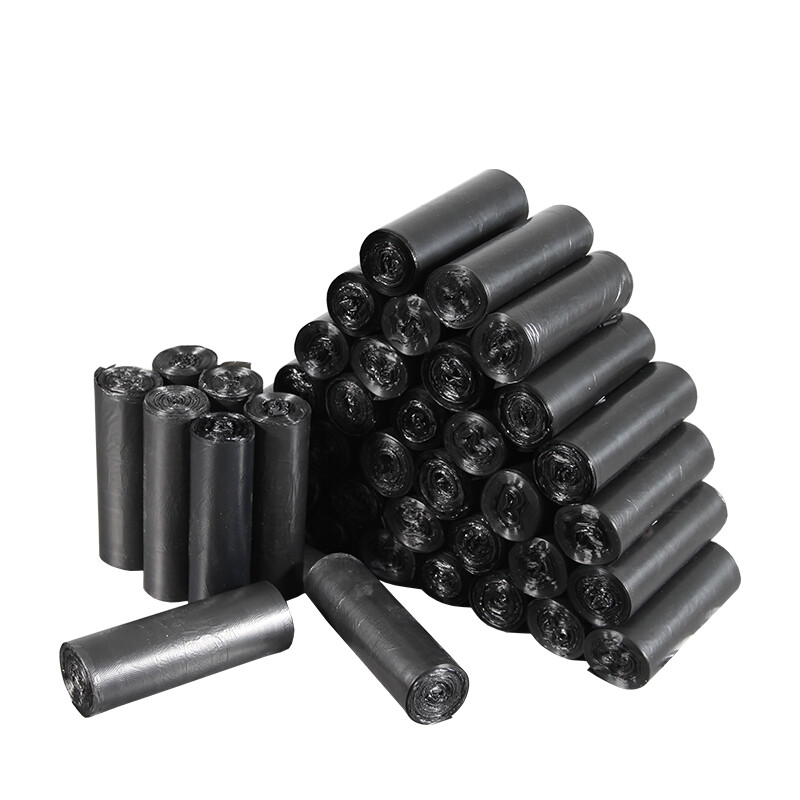 Lide flat mouth garbage bag black 45*50cm 600 single-sided 0.8 silk plastic bags for home and office economy