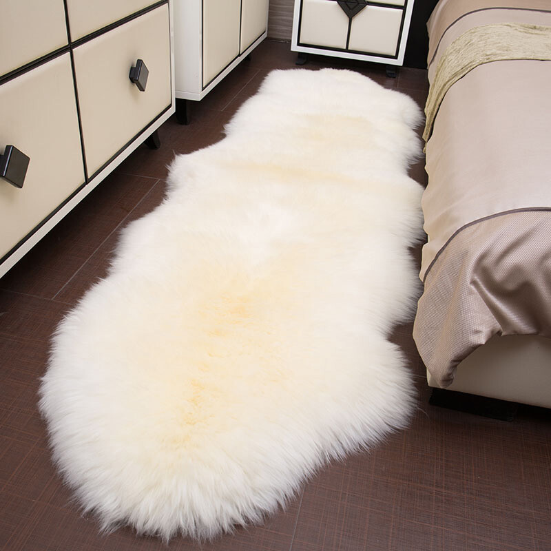 Munuo Australian wool carpet bedroom whole sheepskin wool bay window blanket fur integrated carpet sheepskin cushion natural white Australia 1p70*110cm