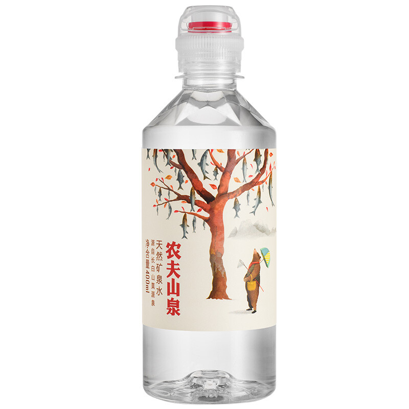 Nongfu Spring Changbai Mountain Drinking Water Sports Cover Drinking Natural Mineral Water 400ml*24 Bottles Full Box