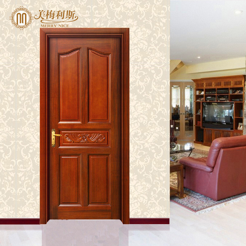 Memelis all solid wood door all original wood door carved door red oak mahogany core red pear walnut package installation Y128 measurement and booking