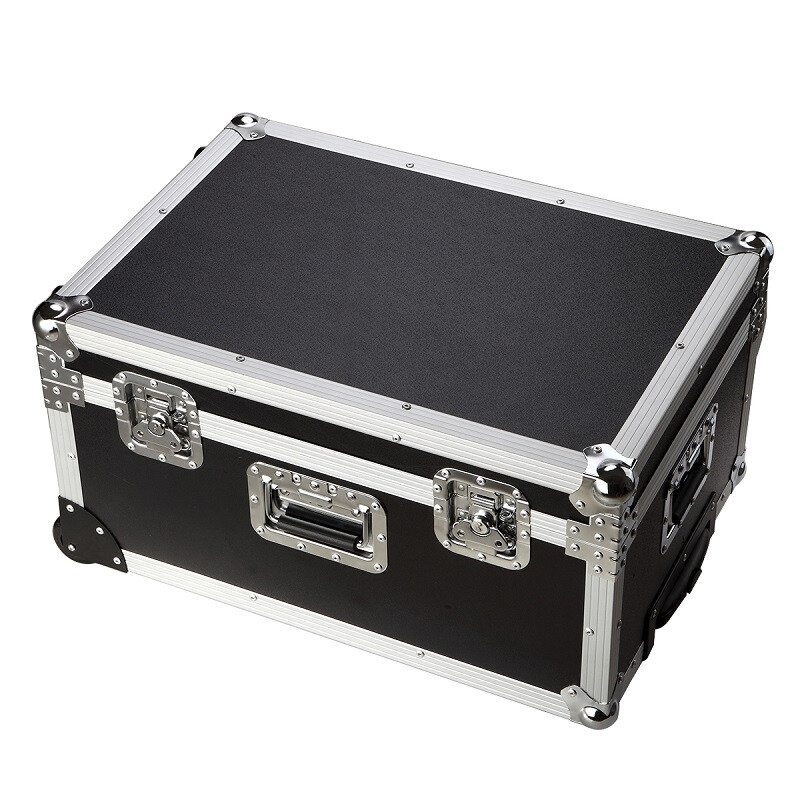 BORY Trolley Tool Box Aluminum Alloy Tool Box Large Photography Box Camera Case Trolley Instrument Display Box Matt Black Aluminum Box with Trolley 48*36*22CM