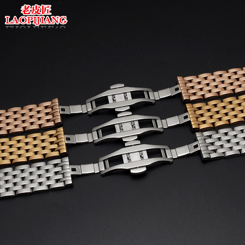 The old cobbler is suitable for Tissot, Omega, Rossini, Citizen watch strap, steel strap bracelet, stainless steel watch strap for men and women, silver 22mm