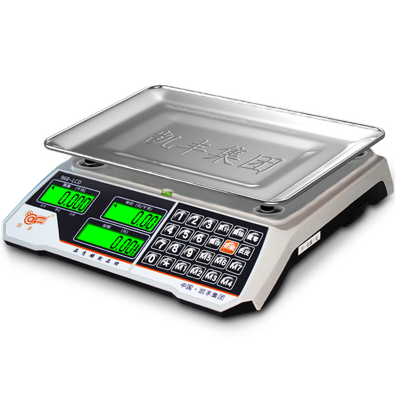 Kaifeng electronic price scale, electronic scale, precision platform scale 30kg, kitchen electronic scale, fruit scale, double-sided display, ordinary buttons, concave plate