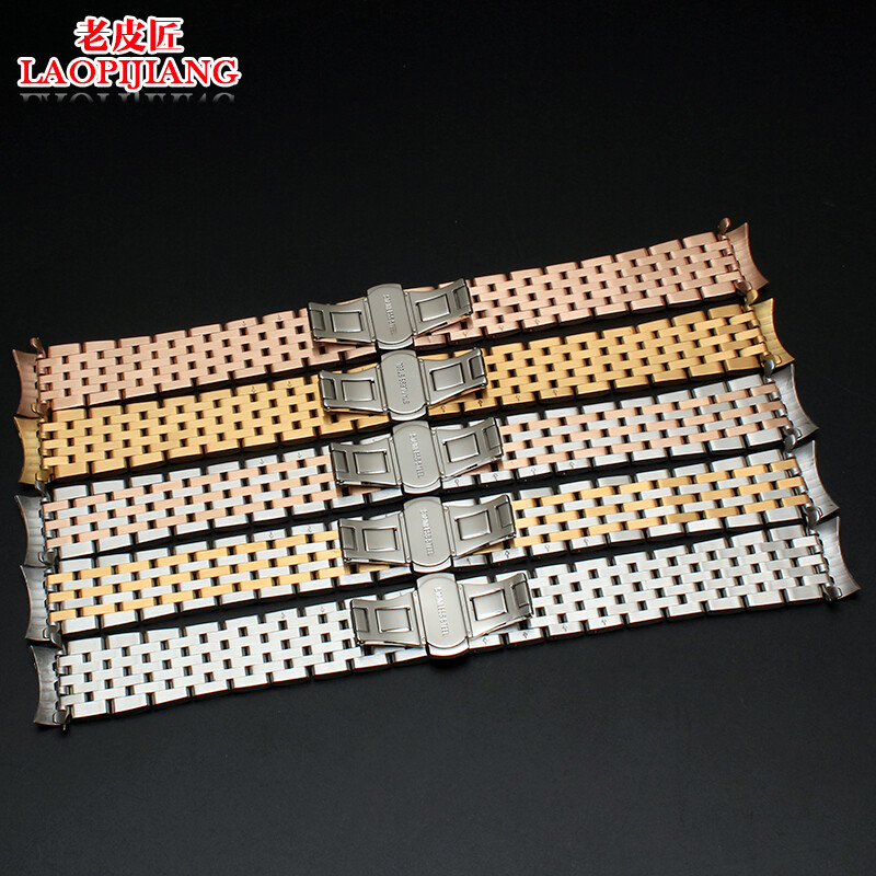 The old cobbler is suitable for Tissot, Omega, Rossini, Citizen watch strap, steel strap bracelet, stainless steel watch strap for men and women, silver 22mm