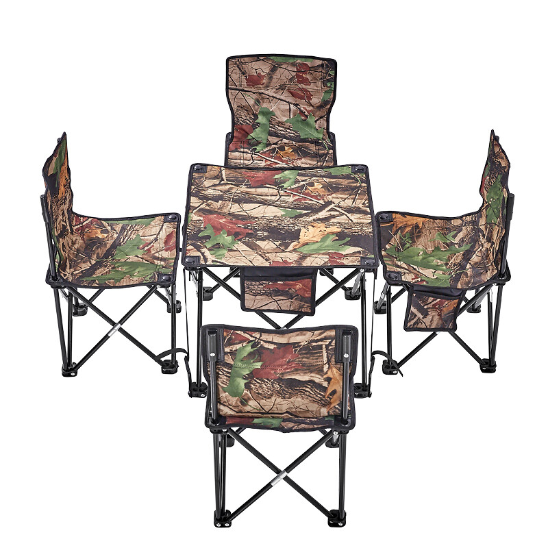 Aoyou Outdoor Portable Folding Table And Chair Five Piece Set Of Self Driving Picnic Leisure Barbecue Camouflage One Four Chairs