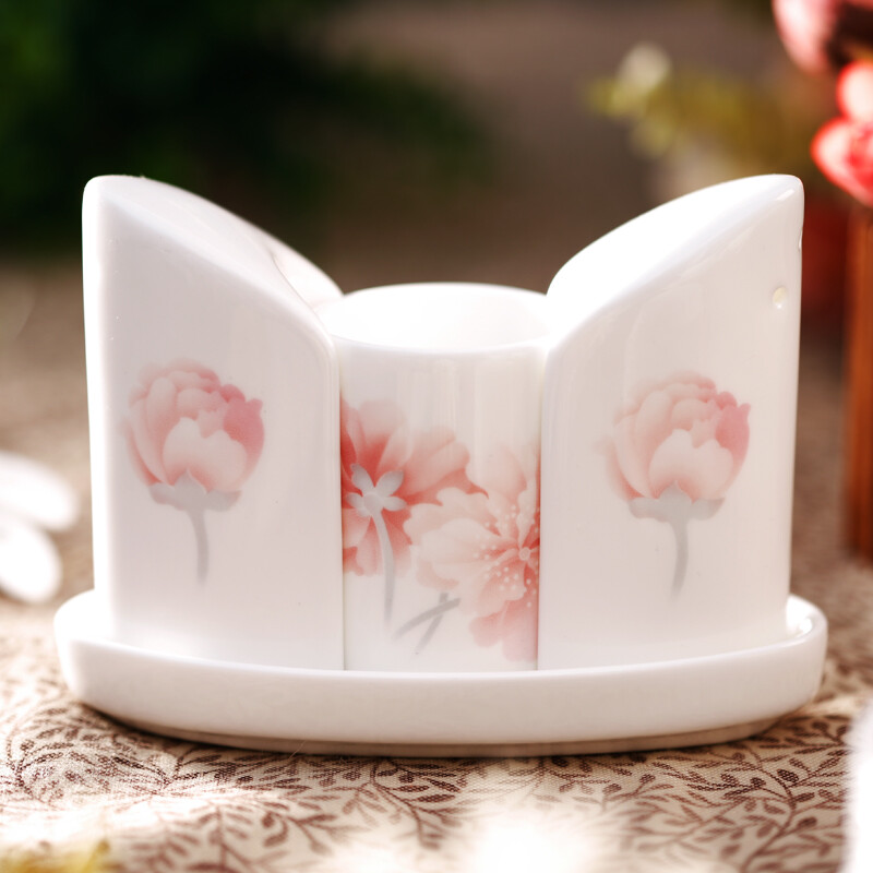 Huaguang Ceramics Bone China Tableware Set High Temperature Lead-Free Cadmium Glaze Colorful Bowls and Plates Wedding Housewarming Gift Romantic Dawn 22 Pieces Gift Box Ready Stock