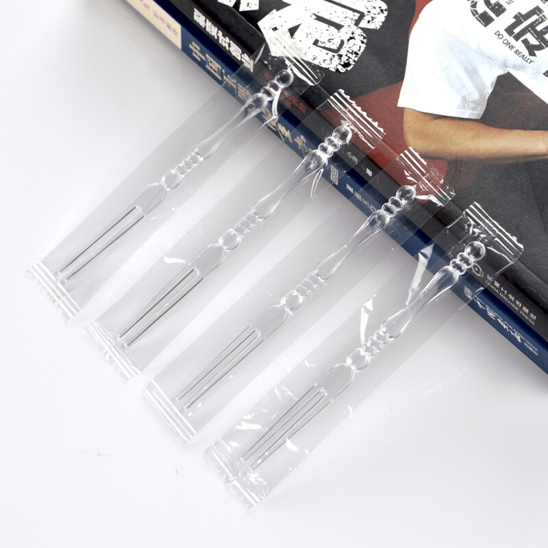 Petunia Disposable Fruit Fork Cake Fork Mooncake Fork Tasting Fork Food Fork Transparent Fruit Fork Fruit Fork Fruit Fork - Two Teeth (400 Count) Single Pack