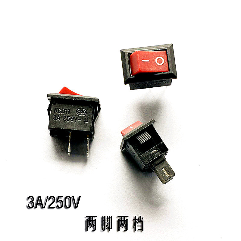 TaoTimeClub boat-shaped switch red 2-pin 2-speed rocker switch 15MM*10MM