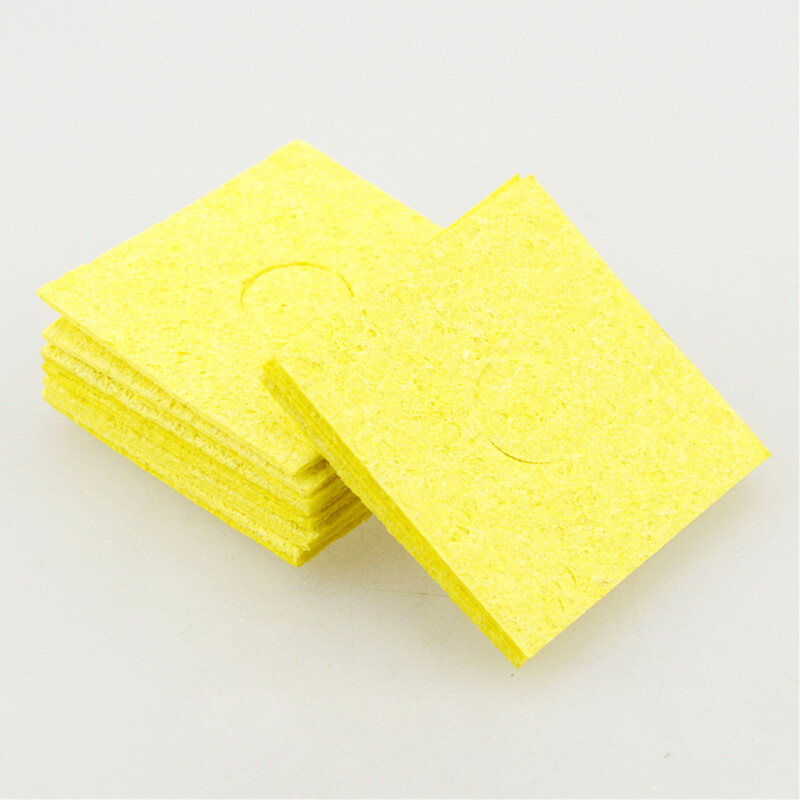 TaoTimeClub Thickened Soldering Tip Cleaning Sponge Soldering Tin Remover Sponge High Temperature Resistant Compressed Sponge Thin 6*6