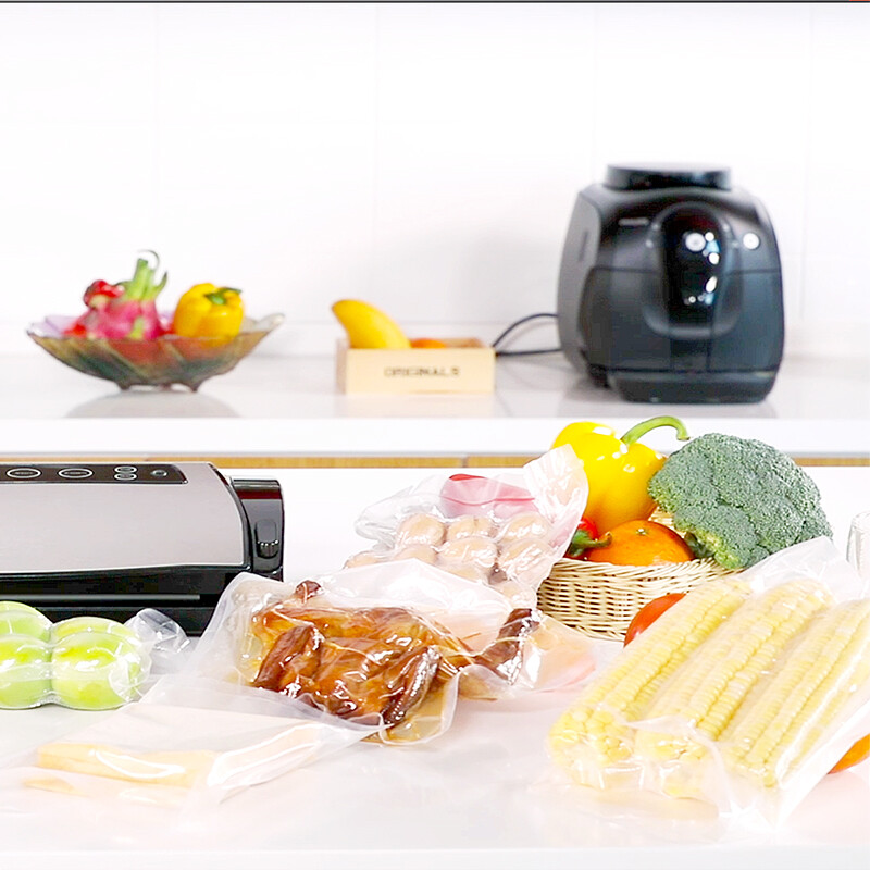 Deli vacuum packaging machine, small commercial fully automatic vacuum sealing machine, household plastic sealing machine, 14912 vacuum packaging bag, 50 pieces (20*30cm)