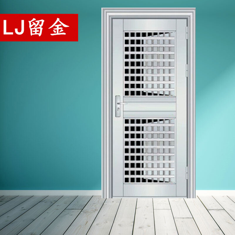 Gold retention 304 stainless steel hollow entry door with window single opening double opening double opening ventilation glass door installed in Shanghai area ordinary 304 unit price per square meter