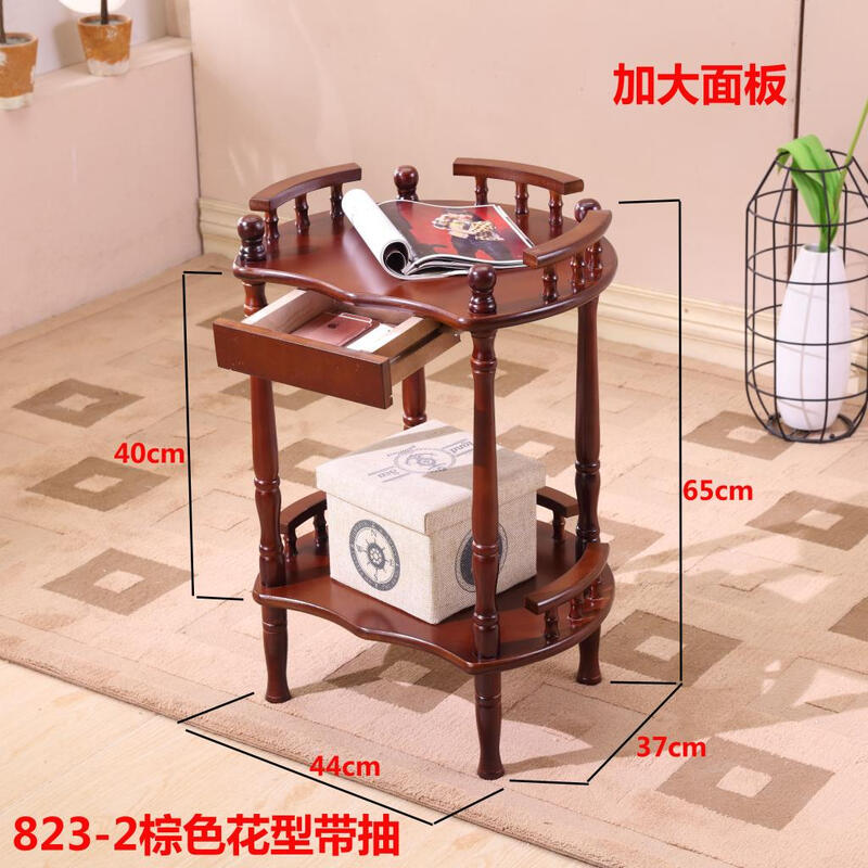 Cool Shark Solid Wood Coffee Table Round Sofa Side Mahjong Cool Shark Solid Wood Coffee Table Round Sofa Side Mahjong Corner Several Phone Rack Water Dispenser Racks 823 2 Flower Type Increase Brown With