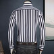 Talentiertes Yijia Schwarz-Weiß vertikal gestreiftes Hemd Herren-Langsamen trendy hübsches Frühling Slim Cotton Free Bügelgeschäft Casual Herren Fashion Shirt Navy Blue Striped CZLX5009 42/2xl/180