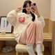 GTYUWVG睡衣冬季女款珊瑚绒加厚加绒长袖可爱宽松法兰绒家居服套装可外穿 12401# M  75-100斤