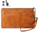 Kangaroo (Kangaroo) Nuevo moda para mujeres Europea europea retro Mano retro sosteniendo el lienzo impermeable Bolsa de inodoro Almacenamiento Cambio de la llave Bolsa Negro 11 pulgadas 255*158*27 mm