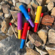 Children's percussion instrument Single ringer Colorful grooved single ringer Kindergarten instrument toy Wooden ringer toy Orff world (Orff world) Red single ringer