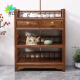 Miqiu (MQ) tea table side cabinet tea cabinet tea cabinet small solid wood storage rack storage cabinet living room simple new Chinese style mobile spray paint walnut color 60*38*90 double door