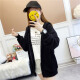 Langyue Women's Autumn Solid Color Hooded Sweater Jacket Women's Korean Style Loose Student Sports and Leisure Cardigan LWWY201189 Black XL