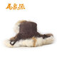 Ma Juyuan middle-aged and elderly men's winter handmade fur fashion casual hat yellow 58cm