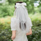 Maid veil and marriage certificate proposal arrangement bride headdress marriage registration internet celebrity taking photos and confessing big bow veil big bow veil hairpin length about 58-60cm