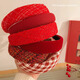 Danqin Retro New Year Red Hair Hoop Women's Heightening Headband Pressing Hair Headwear Temperament High Skull Top 2025 New Red Wide-Brim Headband