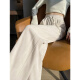 
Red Dragonfly narrow version wide-leg pants for women 2025 spring and autumn new casual trousers for women plus velvet spring sports straight pants 689# off-white nine-point - regular M