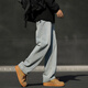 Foss Phil Retro Smoke Grey Jeans Herren Frühling und Sommer American High Street Trend Straight Big-Sports und Casual Long Hosen Trendy Brand 718-K870 Hellblau L [Empfohlen 130-145jin [Jin gleich 0,5 kg]]]