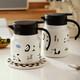 Moderne Hausfrau Mototo Panda Thermosmos mit Tee -Partition Haushalt große Kapazität Heißkapital Cartoon Thermoses gedünstetes Teekannengeschenk Panda Riverside Tee Partition Thermos