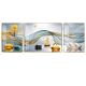 Sanqihu maßgeschneidert für leichte Luxus Wohnzimmer Dekoration Malerei Sofa Hintergrund Wandmalerei Mural Malerei Fulu Landschaft Triptycharchatchatmosphärische HJ-3893-Smooth Segel für 2-2,5 Meter Sofa 40*60 m auf beiden Seiten geeignet