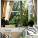 Naturaleza muerta fuera de la ventana Ventana falsa Escenaria de fondo Decoración de la cama de la cama Harping Cloth Sala Tapestry Feo dormitorio Mural 384 3884 [HD Velvet Cloth_horizontal Style] 150 Altura 200 Ancho CM (+ Lámpara de estrella del paquete de instalación)