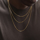 Fat Donglai's same necklace for men, 24K gold-plated snake bone chain, hip-hop versatile clavicle chain for women, 50cm
