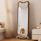 Santoburg full-body mirror floor-standing mirror new style princess style bear dressing mirror clothing store fitting mirror home wall-mounted mirror wooden full-body mirror-white [wall hanging style] 160*60-speed shipping