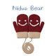 Nido Bear children's gloves New Year red winter warm baby gloves 3-6 years old knitted boys and girls cute baby gloves