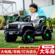 有喜娃儿童电动车男孩四轮越野汽车小孩宝宝玩具电瓶车可坐人带遥控童车 军绿12V双驱-早教-遥控摇摆皮座