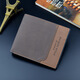 Shuguoer (SHU GUO ER) new men's wallet for men short style contrast thin frosted wallet for men large capacity zipper horizontal soft leather black