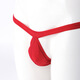 Men's underwear, abnormal men's ice silk thong, trendy men's sexy U-convex large bag summer low-waist breathable T-pants red
