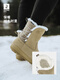 Deklon im Freien im Freien Nordosten Schneestiefel für Frauen im Winter nicht rutschfeste was warme Stiefel für Frauen Baumwollschuhe für Frauen Wandermilch Tee Farbe 40