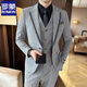 ROMON high-end suit men's autumn new suit men's business professional formal wear groom's wedding best man's dress medium gray (suit + pants) free tie 2XL