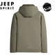 Jeep cotton coat men's winter coat plus velvet thickened warm cotton jacket men's winter cotton coat parked thickened warm coat Khaki XL recommended 125-140Jin [Jin equals 0.5 kg]