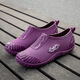 Fashionable Japanese rain boots for women wearing short tube rain boots for outdoor work waterproof and non-slip shoes rubber shoes flat sole pullover shoes purple 37
